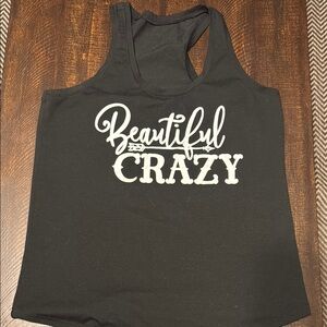 Gray and White Decorative Tank Top